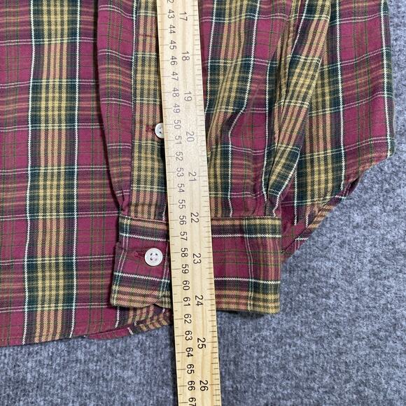 Ralph‎ Lauren Flannel Shirt Mens Large Red Green Plaid Christmas Classic Fit - Picture 6 of 8